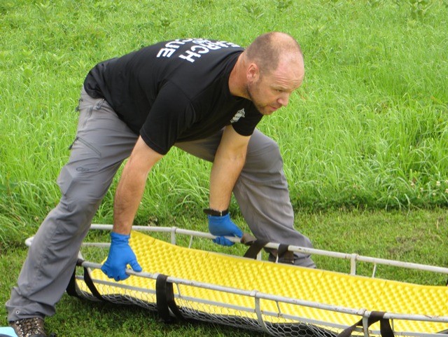 Prepping a Stokes Litter